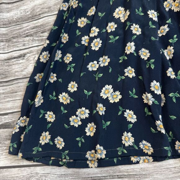 Vinita Women's Floral Button Front Dress VTG Vintage M Med Medium Blue Collared - Picture 10 of 15